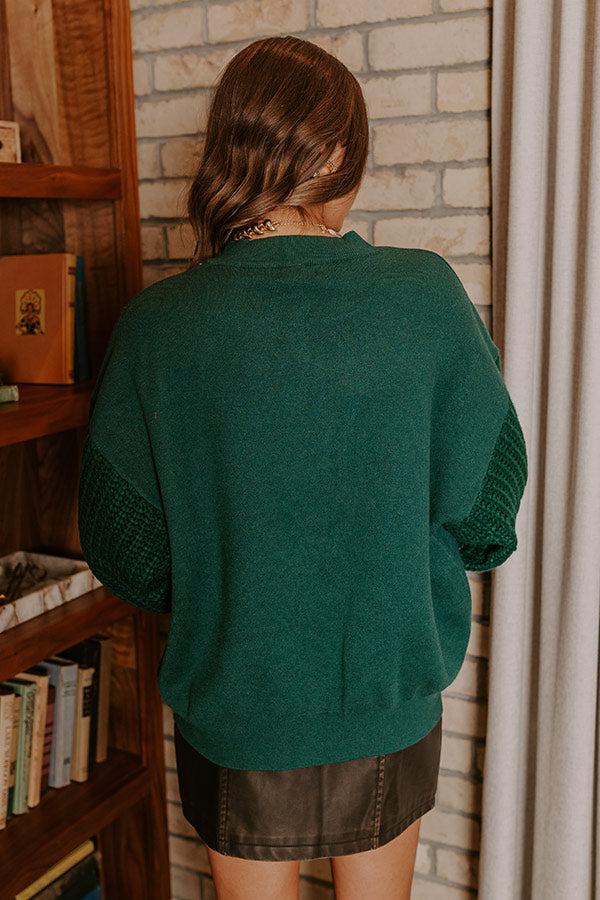 Impressions Wrapped Around Your Finger Sweater In Hunter Green