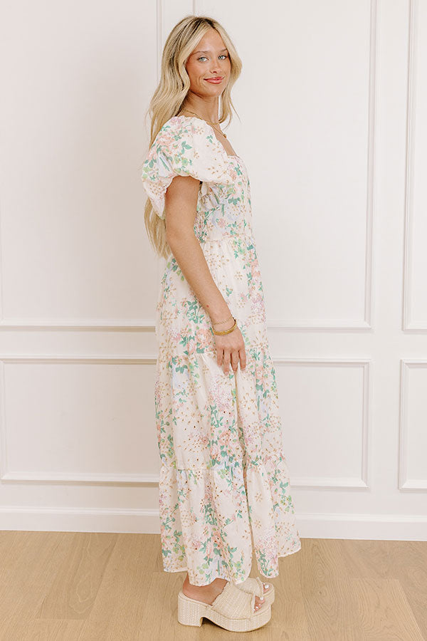 Impressions Wrapped In Romance Eyelet Floral Maxi Dress
