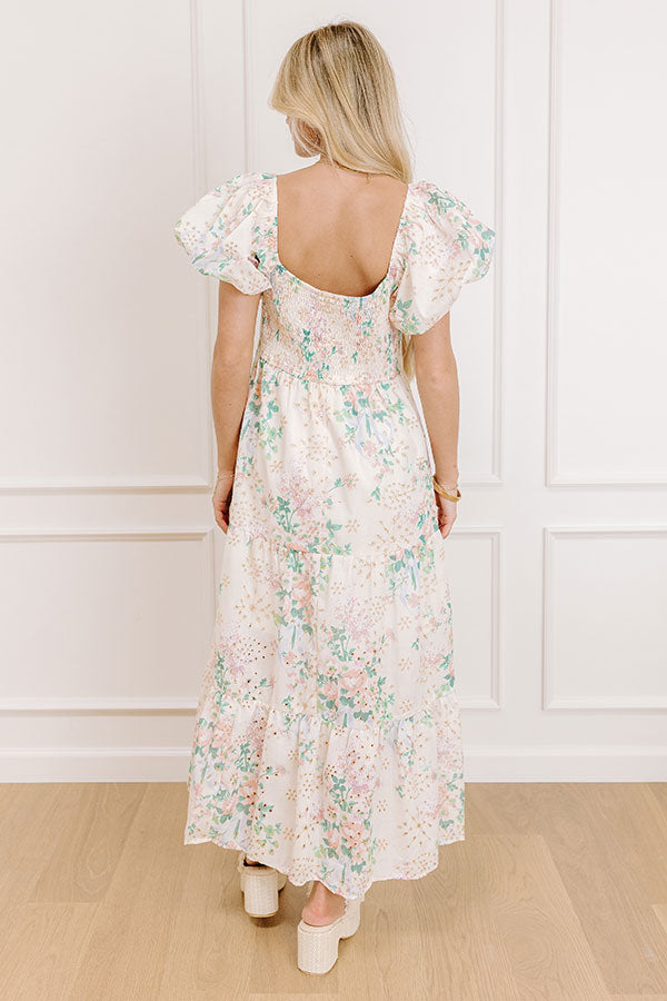Impressions Wrapped In Romance Eyelet Floral Maxi Dress