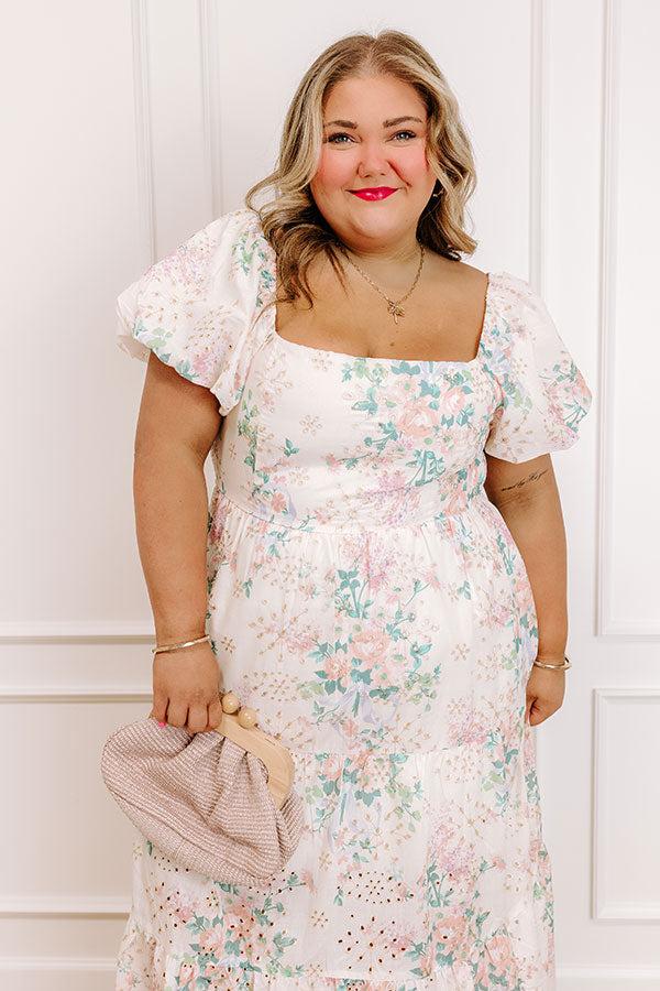 Impressions Wrapped In Romance Eyelet Floral Maxi Dress Curves