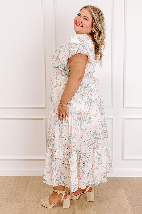 Impressions Wrapped In Romance Eyelet Floral Maxi Dress Curves