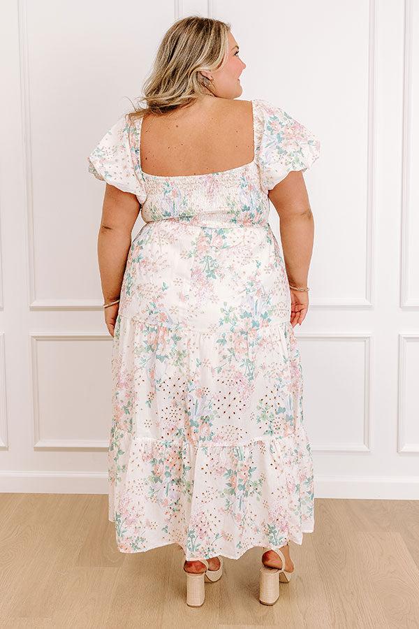 Impressions Wrapped In Romance Eyelet Floral Maxi Dress Curves