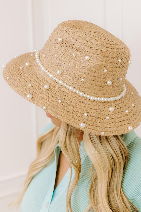 Impressions Yacht Club Pearl Embellished Raffia Hat