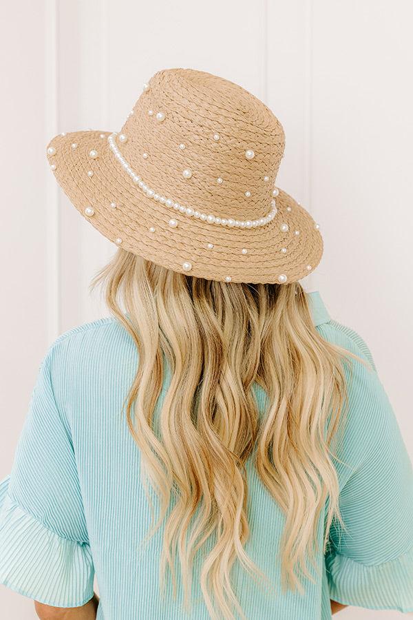 Impressions Yacht Club Pearl Embellished Raffia Hat